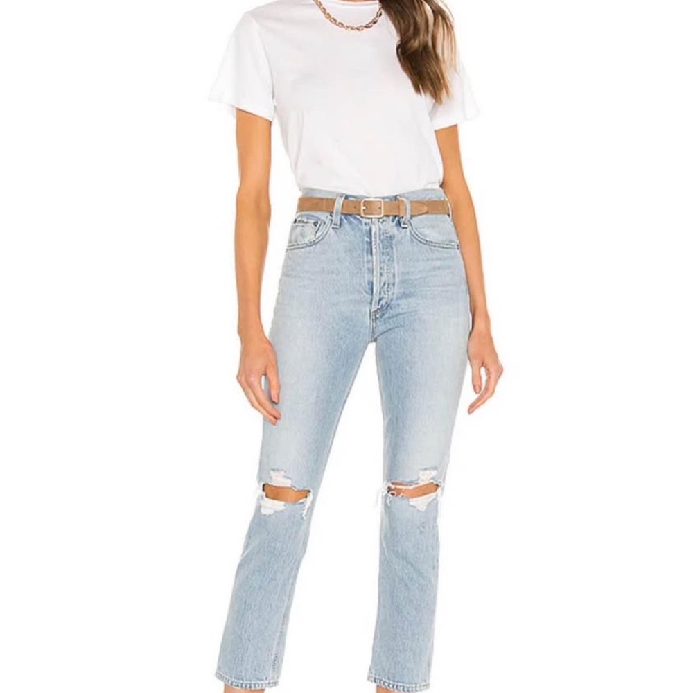 NWT Agolde Riley Crop Jeans in Clear Skies